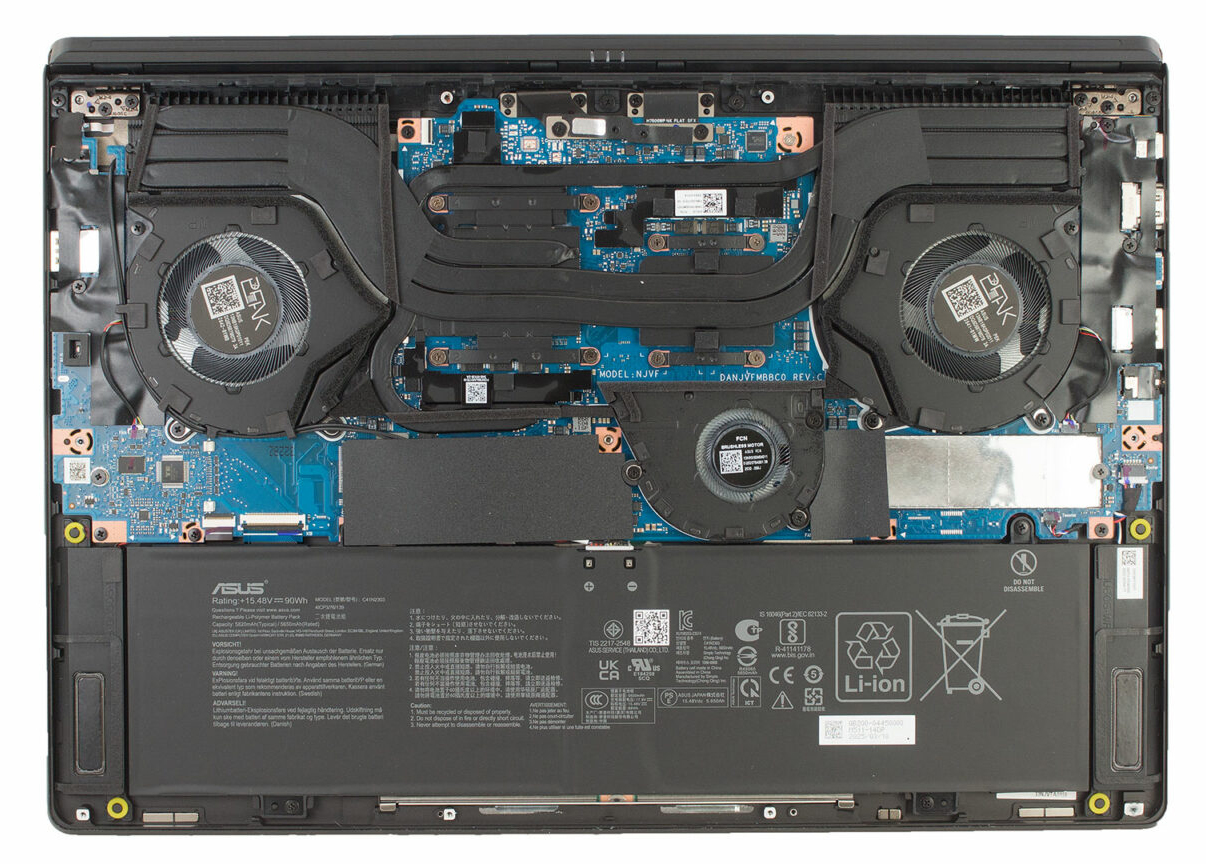 Internal Photo of Asus ProArt PX13 HN7306, ProArt P16 H7606W, 2024 backlit US keyboard (ASUS H7606)